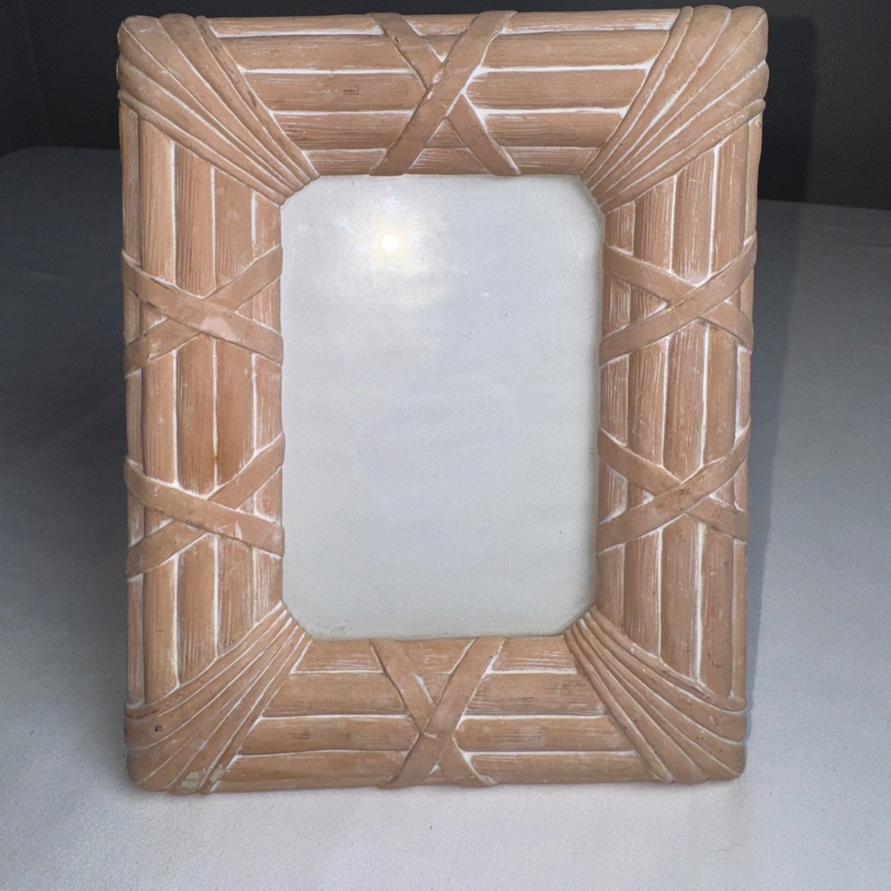 Vintage Clay Picture Frame Boho Retro Coastal Decor 5x7 3.5x5 Opening